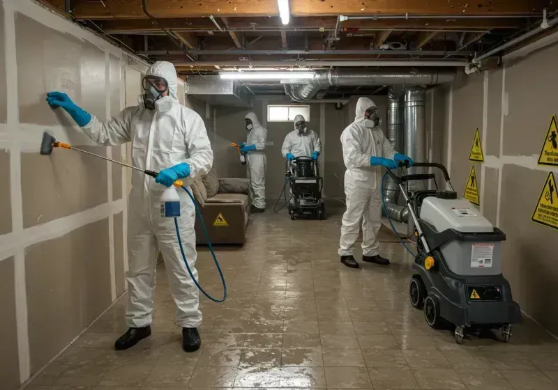 Basement Moisture Removal and Structural Drying process in Lomira, WI